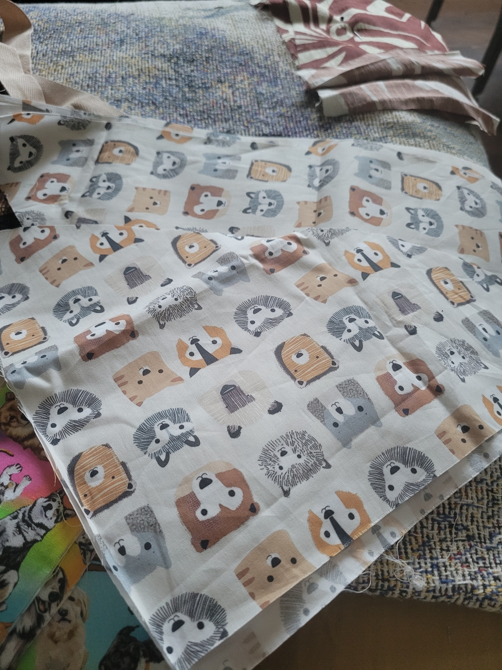 Children's Animal Print Cotton Bedding Cover in Cream and Tan